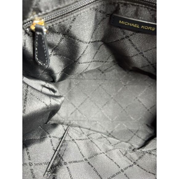 Michael Kors Black Leather Tote with Pouch - Picture 12 of 16